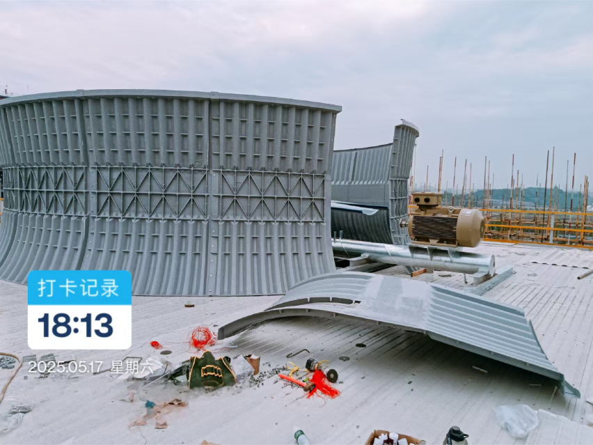 全玻璃钢塔风筒安装